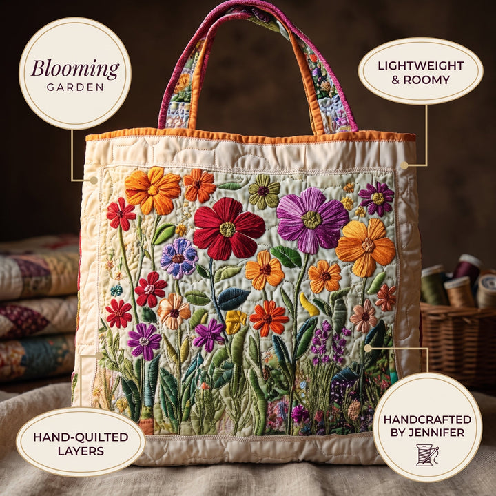 Blooming Garden Quilted Tote Bag 6