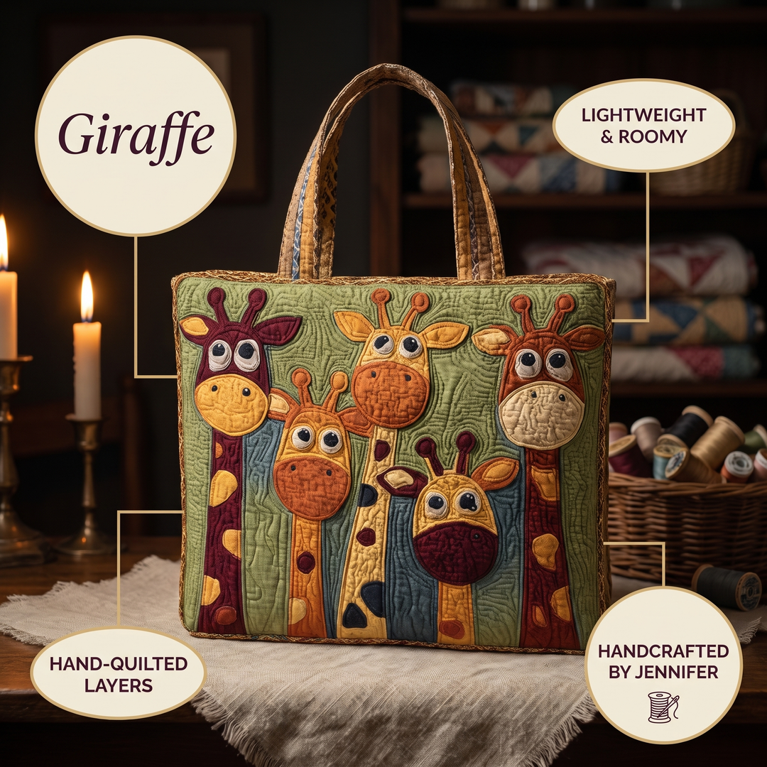 Quilted Tote Bag - Giraffe 7
