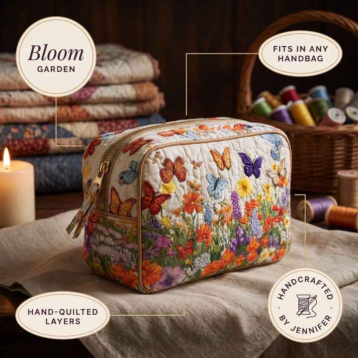 Bloom Garden Quilted Makeup Bag 4