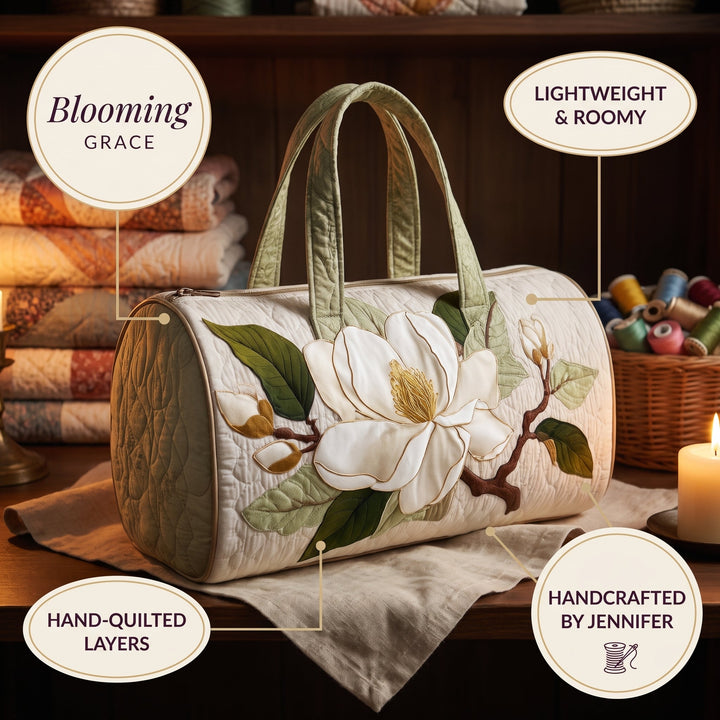 Blooming Grace Quilted Duffle Bag 4