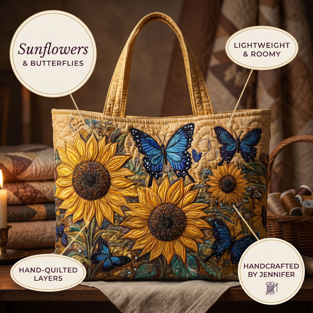 Artisan Bag - Sunflowers and Blue Butterflies 8