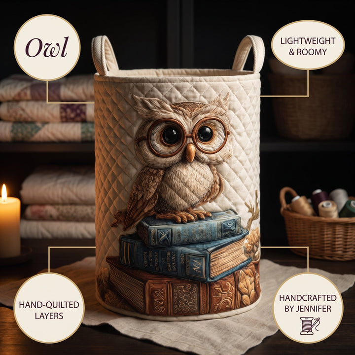 Owl Quilted Laundry Basket 7