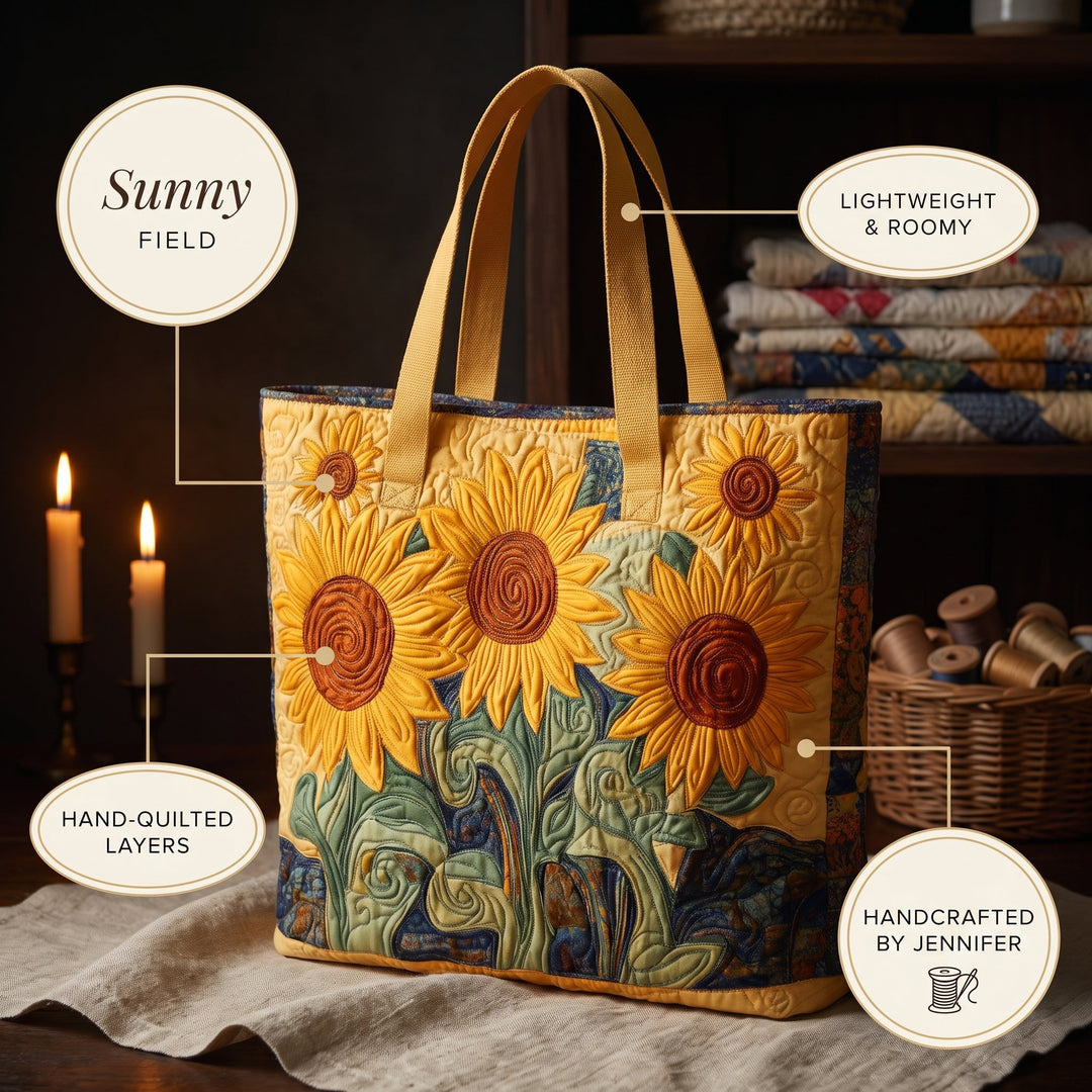 Sunny Field Quilted Tote Bag 6