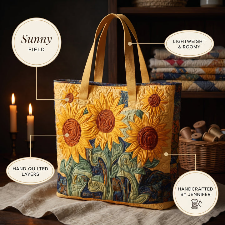 Sunny Field Quilted Tote Bag 6