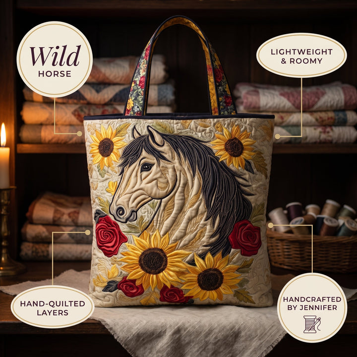Wild Horse Quilted Tote Bag 6