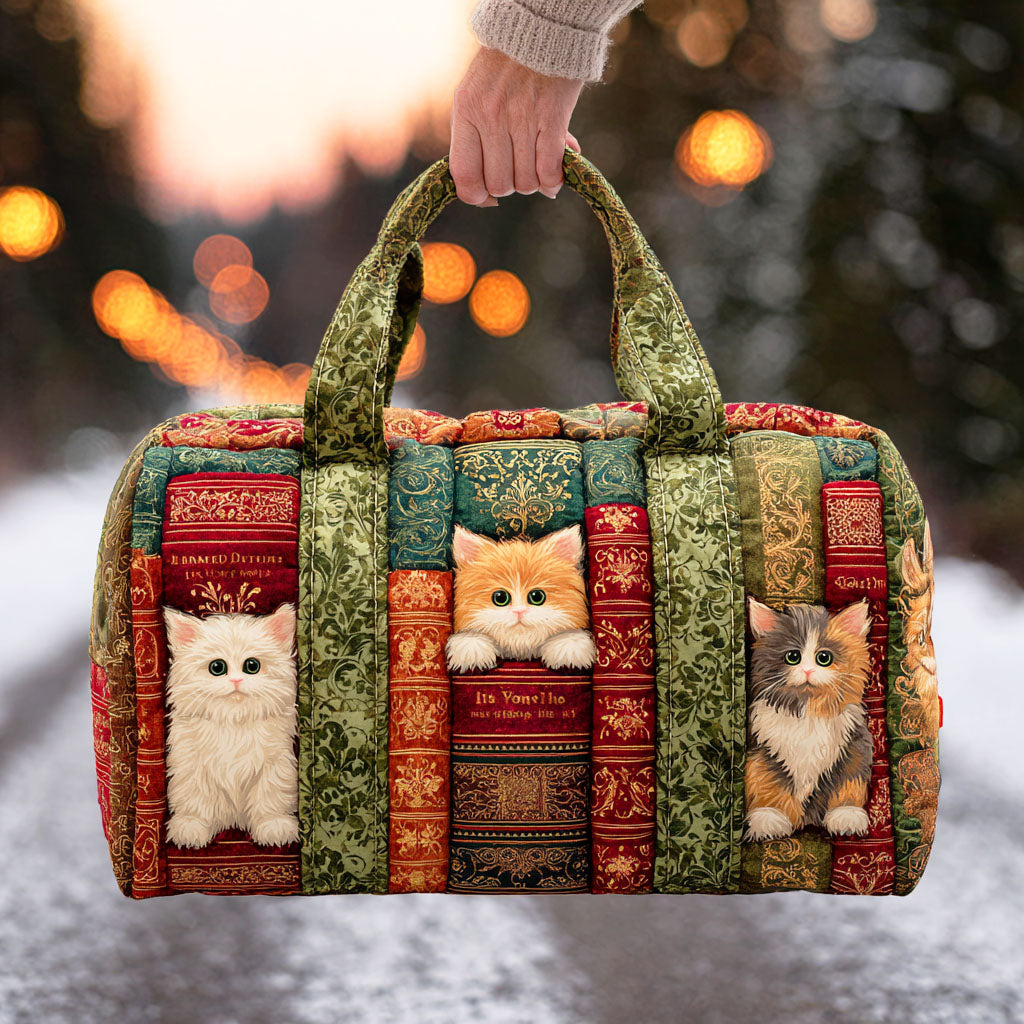 Cat Chapter Quilted Duffle Bag 1