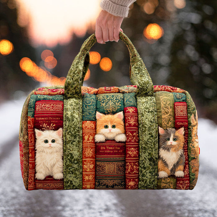 Cat Chapter Quilted Duffle Bag 1