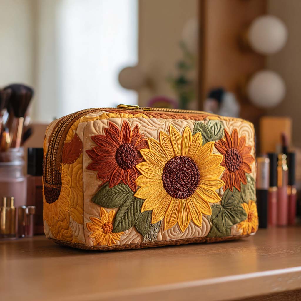 Cheerful Charm Quilted Makeup Bag 1