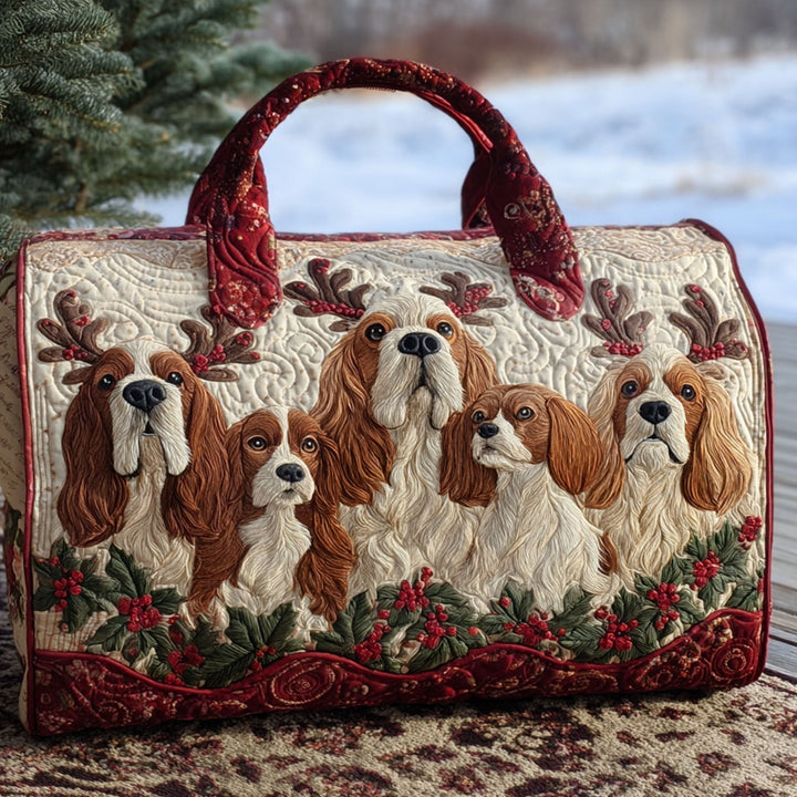 Christmas Spaniel Quilted Duffle Bag 1