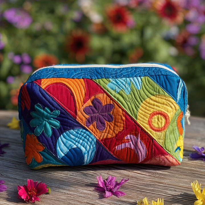 Cosmic Twist Quilted Makeup Bag 1