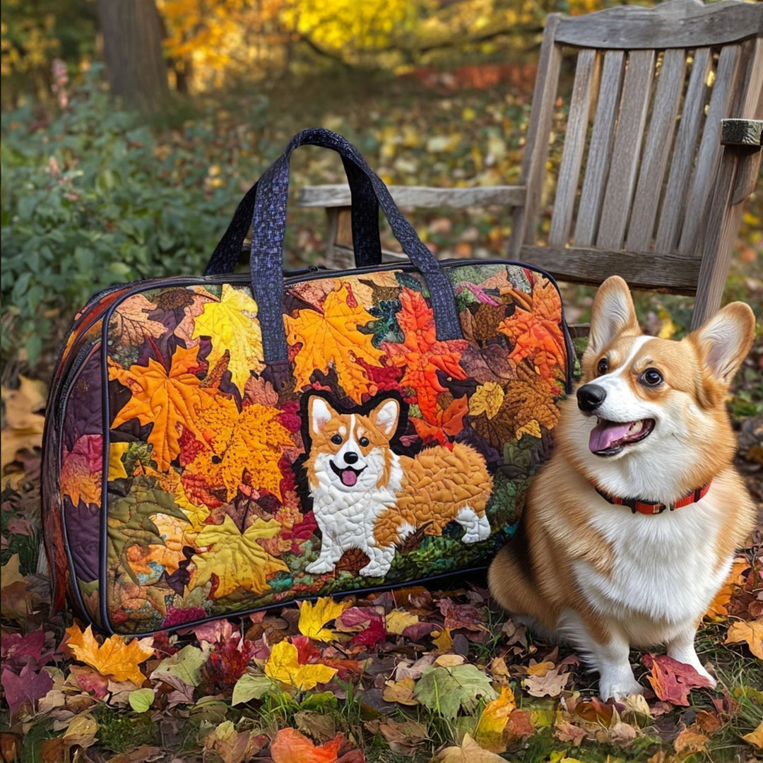 Crisp Breeze Corgi Quilted Duffle Bag 1