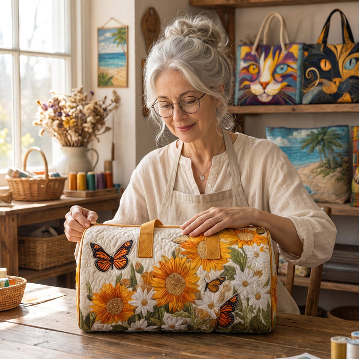 Bright Fields Quilted Duffle Bag 6