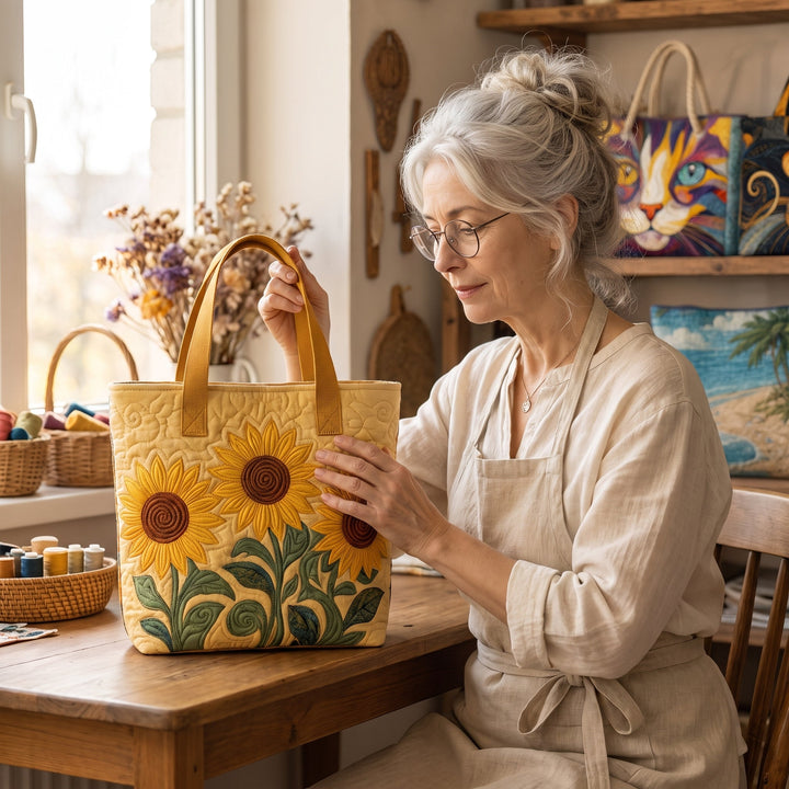 Sunny Field Quilted Tote Bag 7