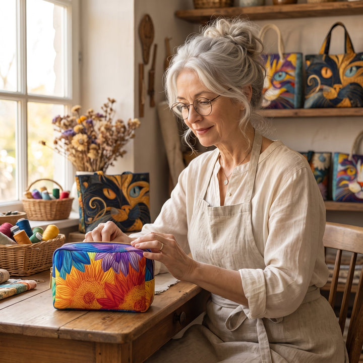 Summer Bloom Quilted Makeup Bag 6