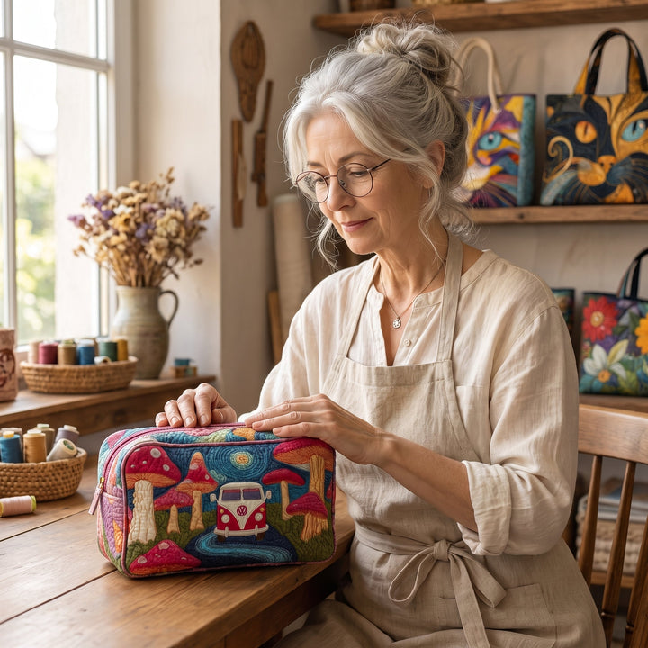 Cosmic Hippie Dream Quilted Makeup Bag 6