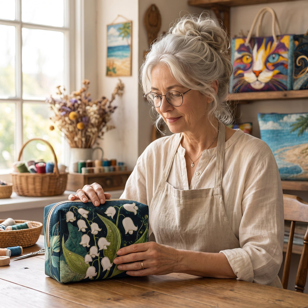 Lily Grace Quilted Makeup Bag 6