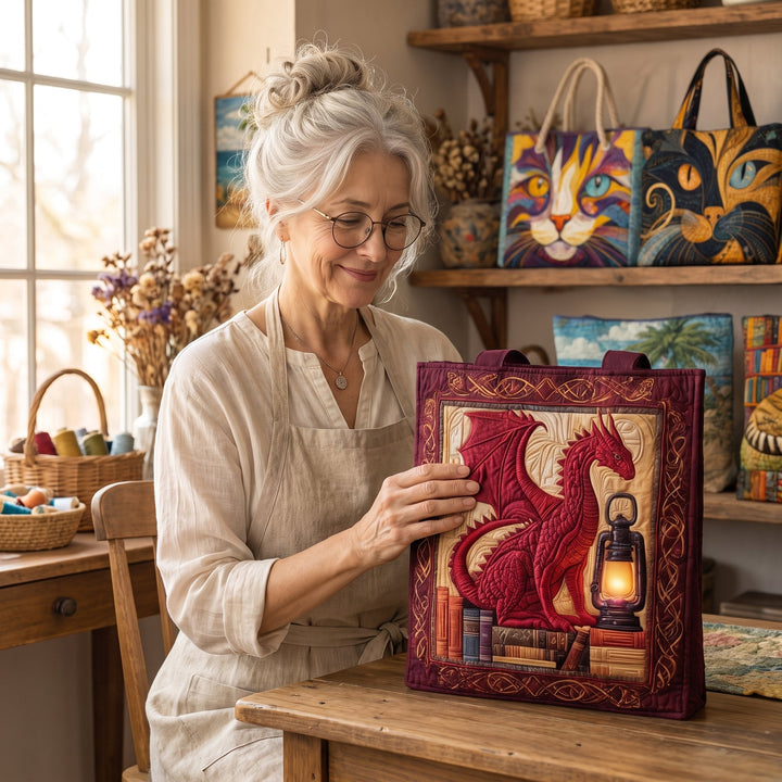 Book Guardian Quilted Tote Bag 7