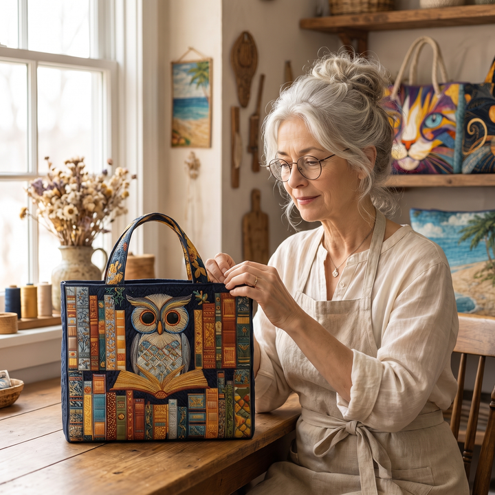 Artisan Tote - Owl and Vintage Books 9