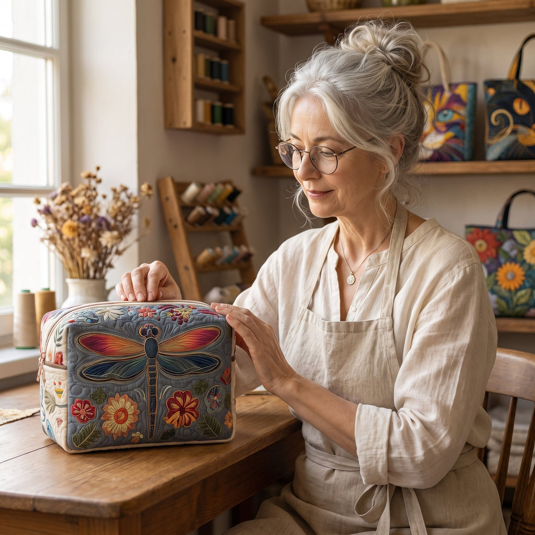 Breeze Catcher Quilted Makeup Bag 6