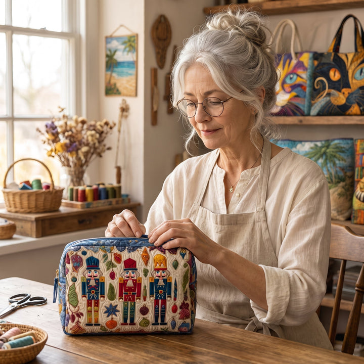 Nutcracker Glow Quilted Makeup Bag 6
