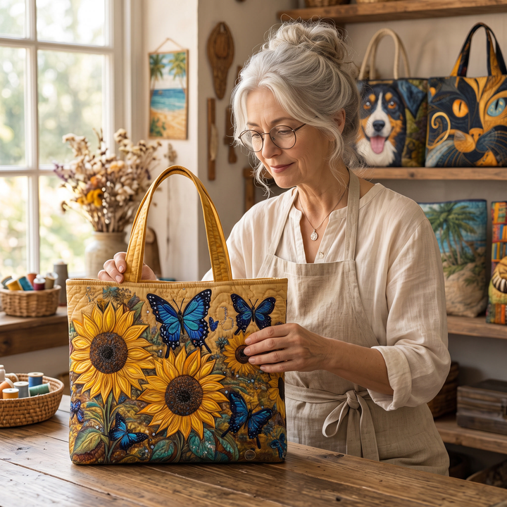 Artisan Bag - Sunflowers and Blue Butterflies 9
