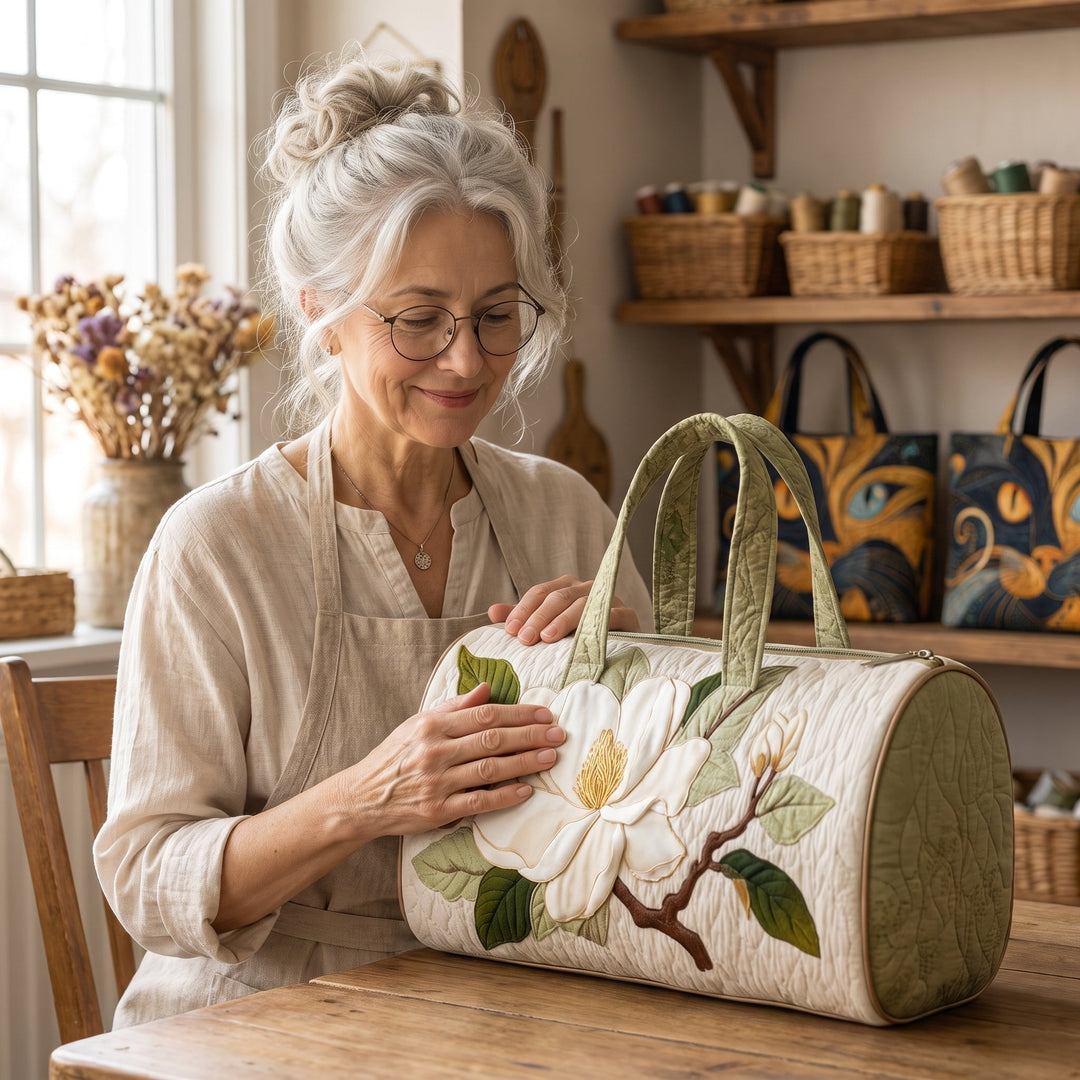 Blooming Grace Quilted Duffle Bag 6