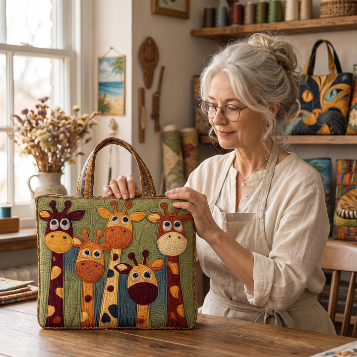 Quilted Tote Bag - Giraffe 8