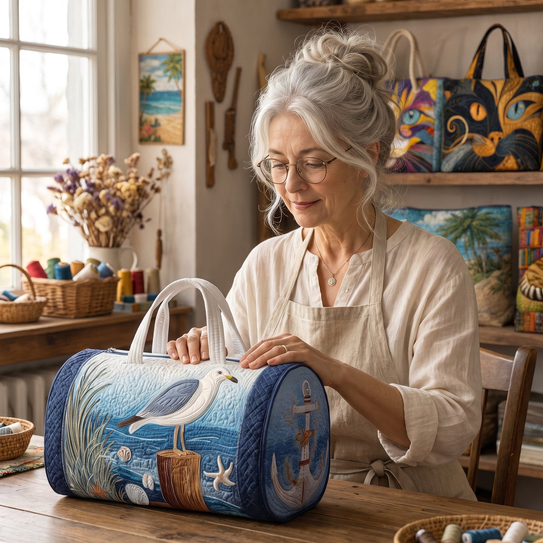 Coastal Gull Quilted Duffle Bag 6