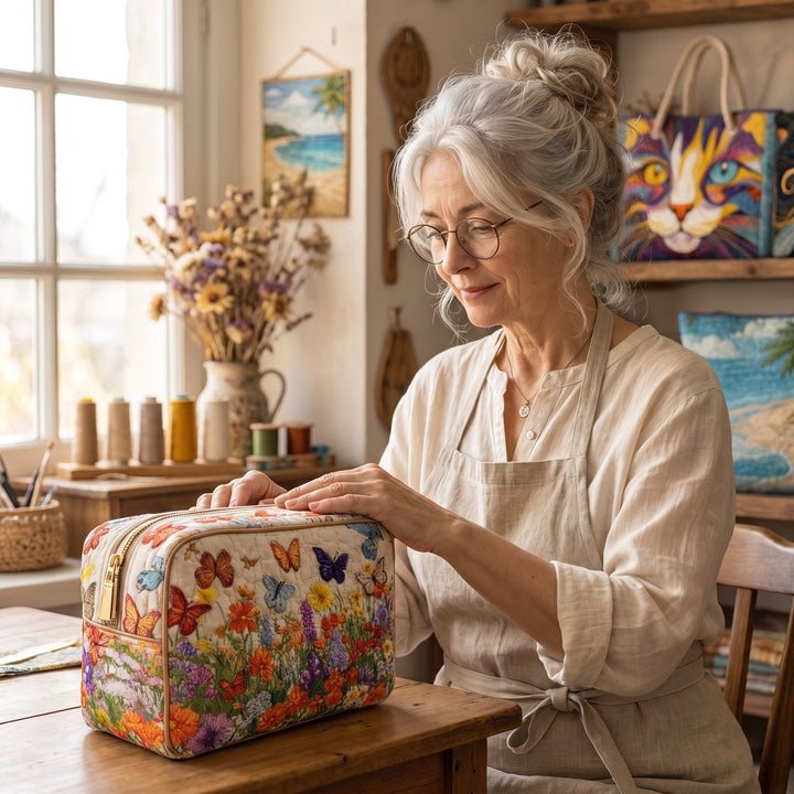 Bloom Garden Quilted Makeup Bag 6