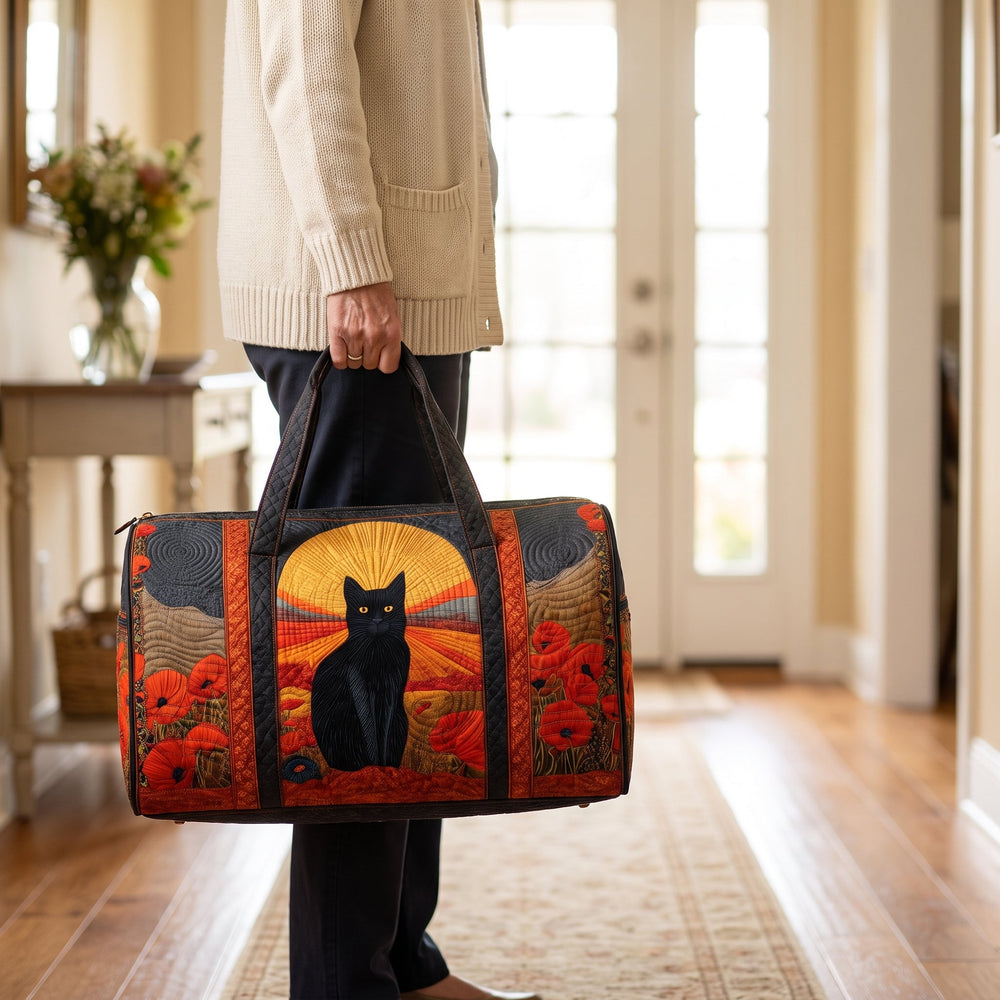 Sunset Cat Quilted Duffle Bag 2