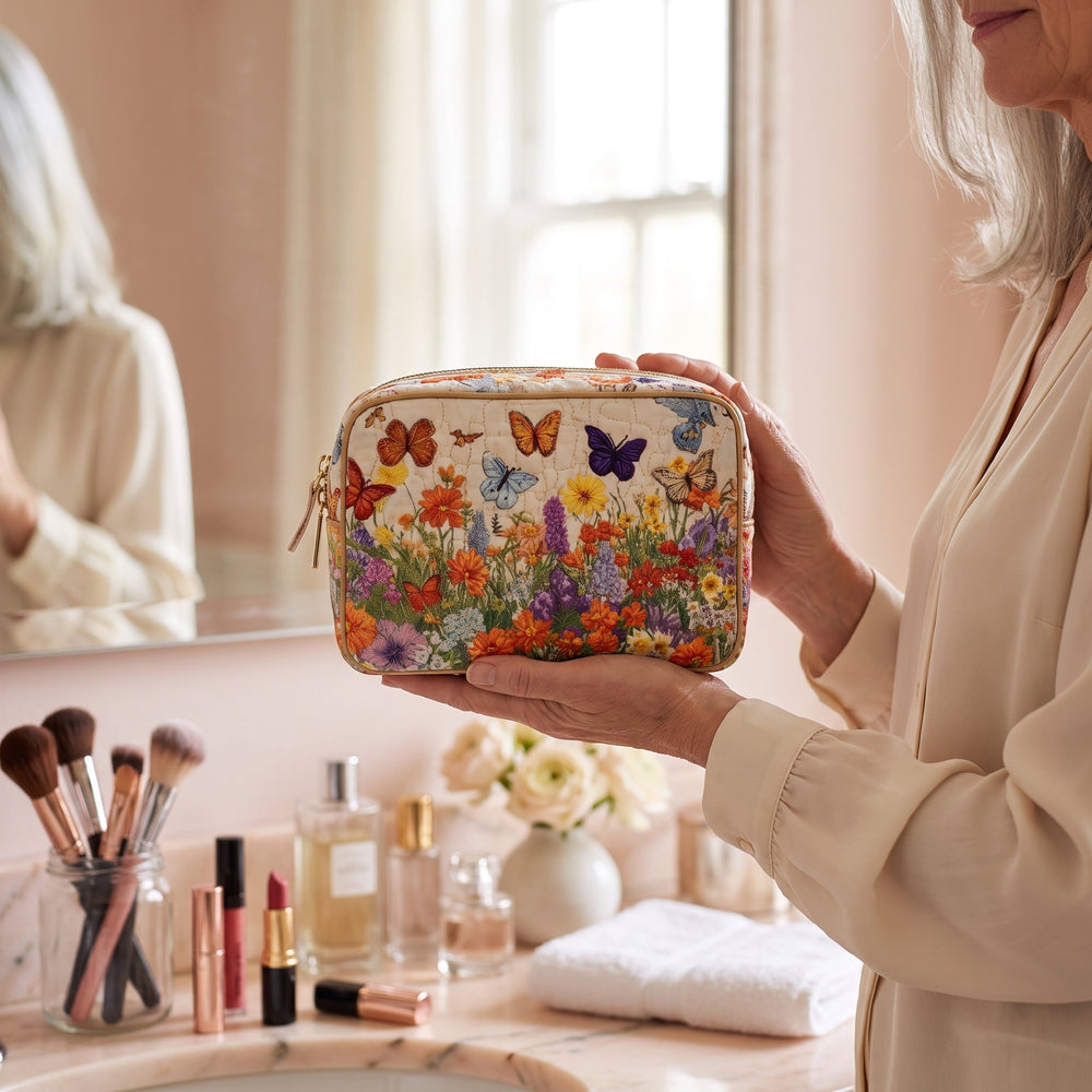 Bloom Garden Quilted Makeup Bag 2