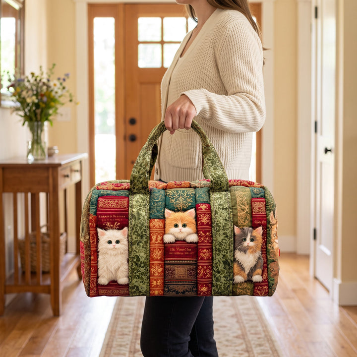 Cat Chapter Quilted Duffle Bag 2