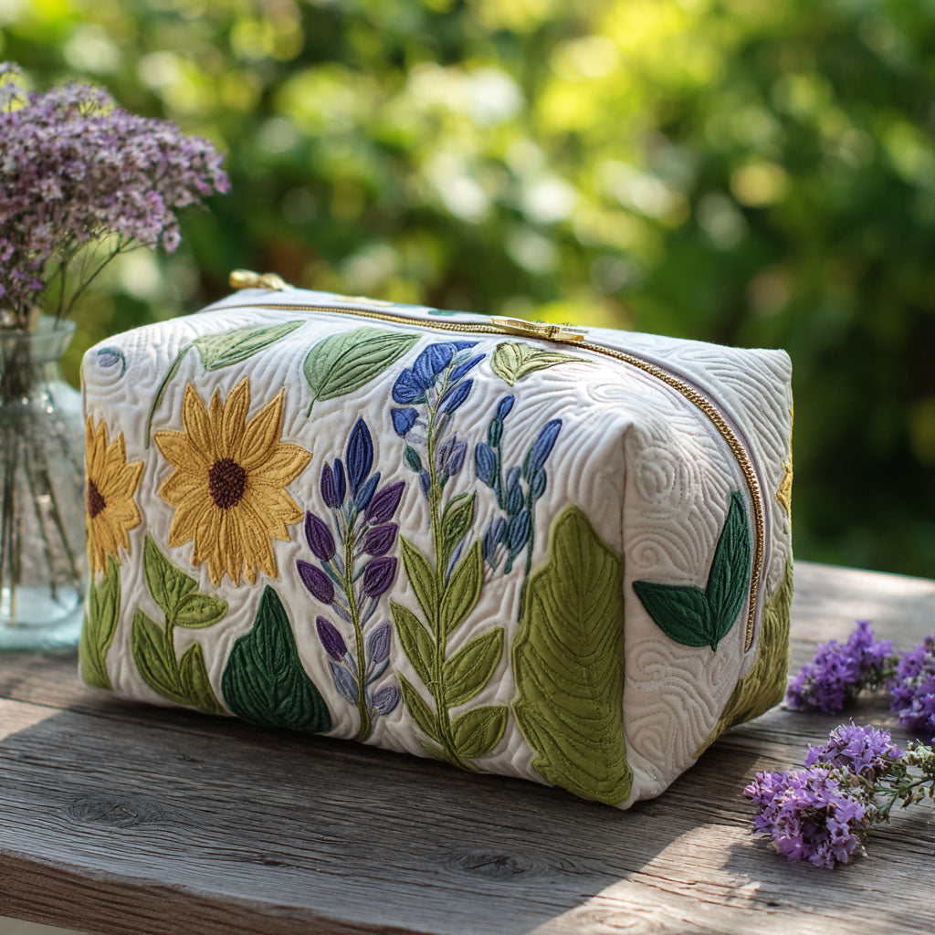 Gentle Meadow Quilted Makeup Bag 1