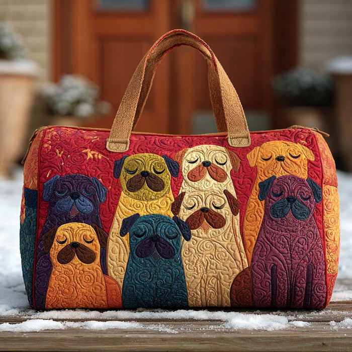 Giggle Pug Quilted Duffle Bag 1