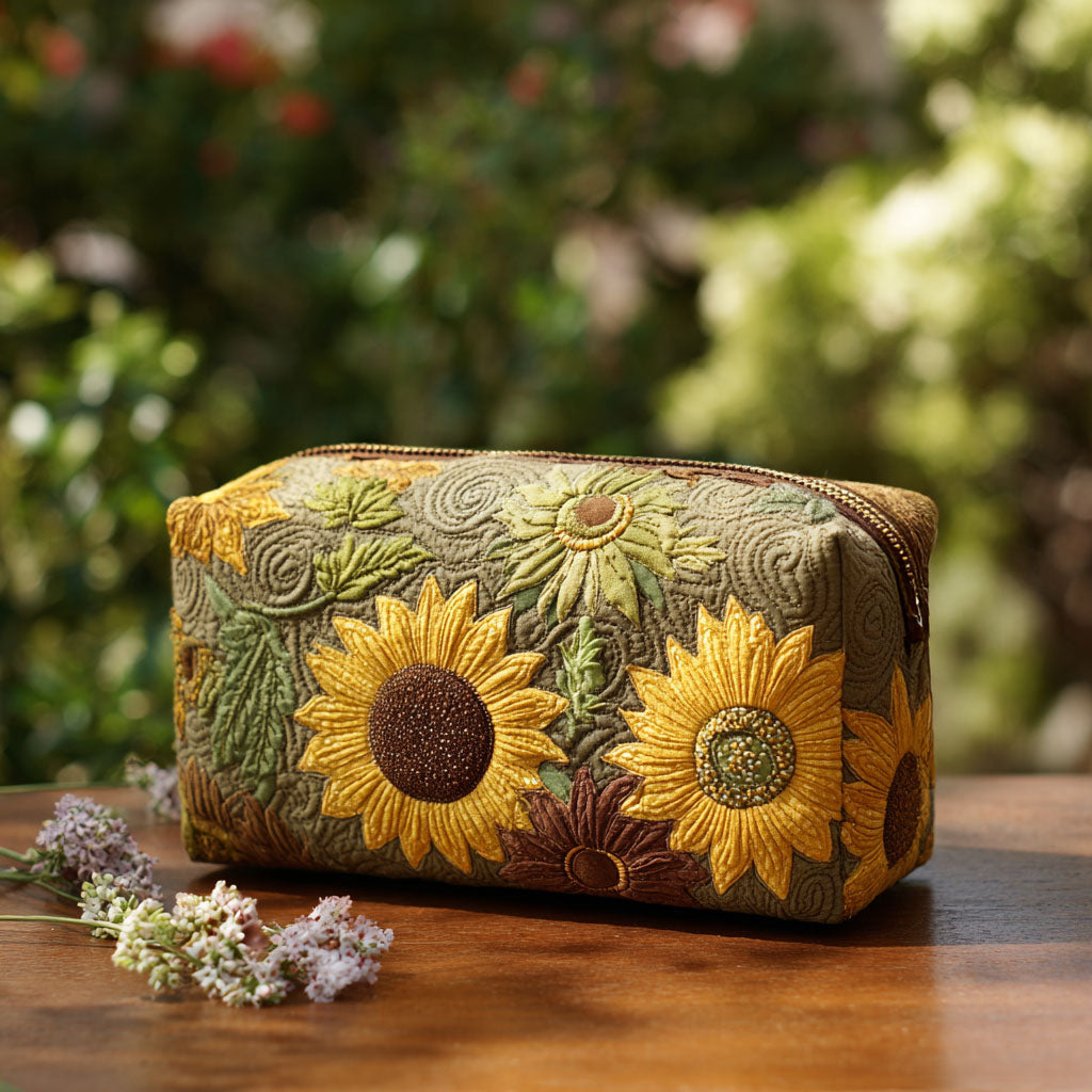 Golden Field Quilted Makeup Bag 1
