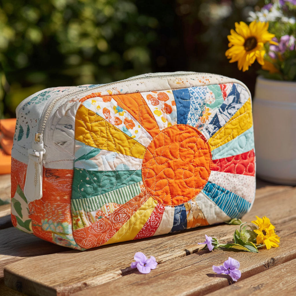Golden Ray Quilted Makeup Bag 1
