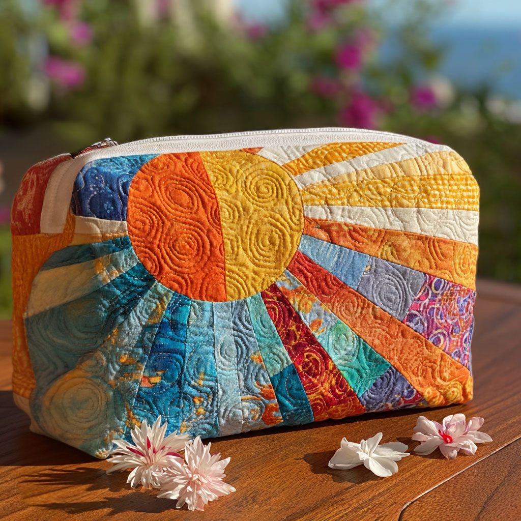 Good Vibes Quilted Makeup Bag 1