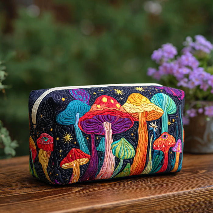 Groovy Shroom Quilted Makeup Bag 1