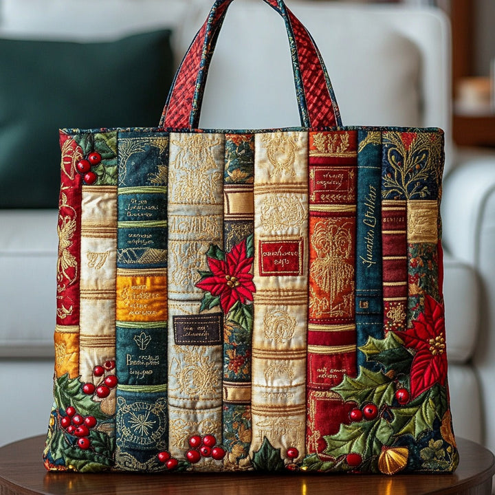 Holiday Books Quilted Tote Bag 1