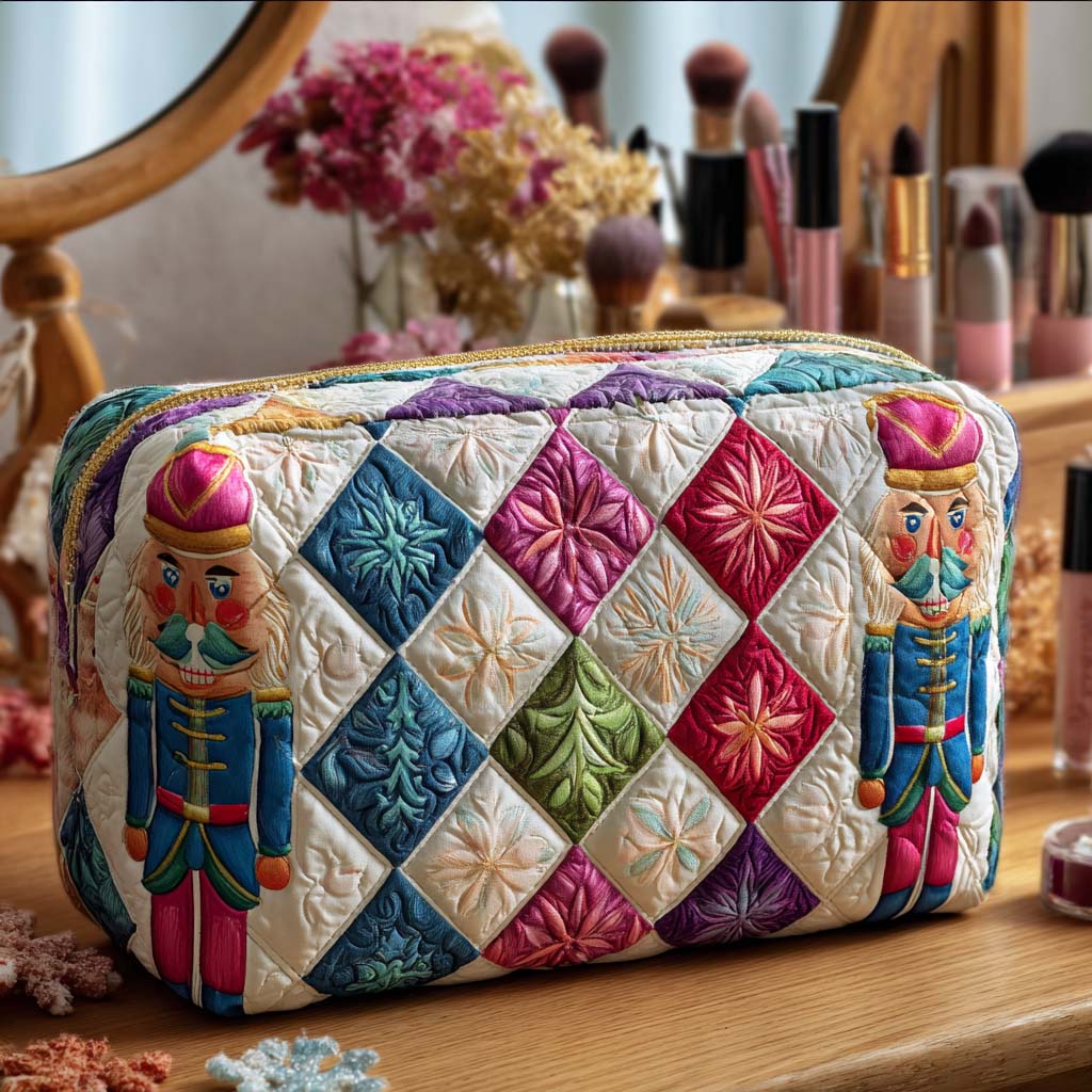 Holiday Sentinel Quilted Makeup Bag 1