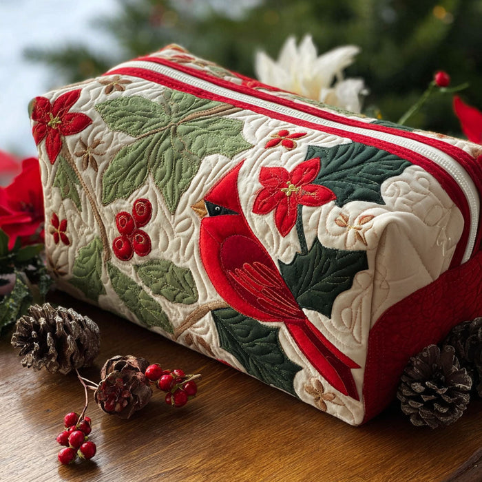 Holly Cardinal Quilted Makeup Bag 1