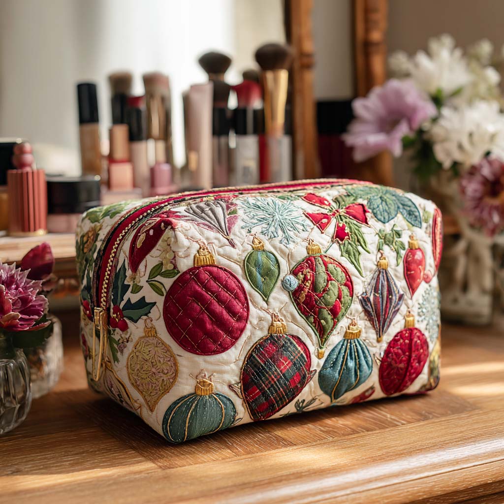 Jolly Bauble Quilted Makeup Bag 1