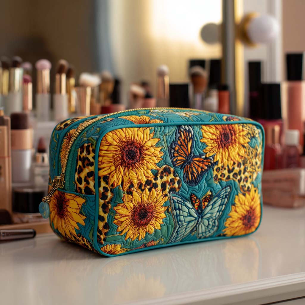 Joyful Petals Quilted Makeup Bag 1