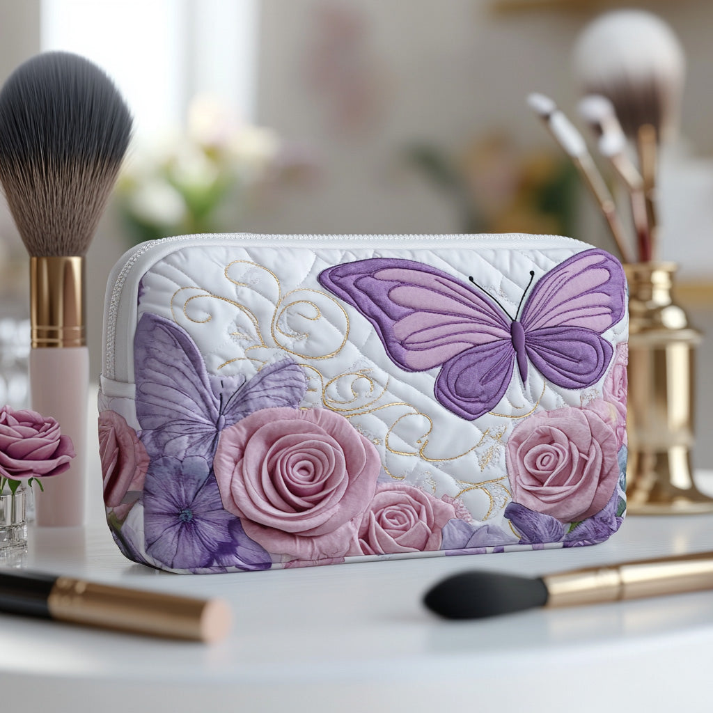 Lavender Grace Quilted Makeup Bag 1
