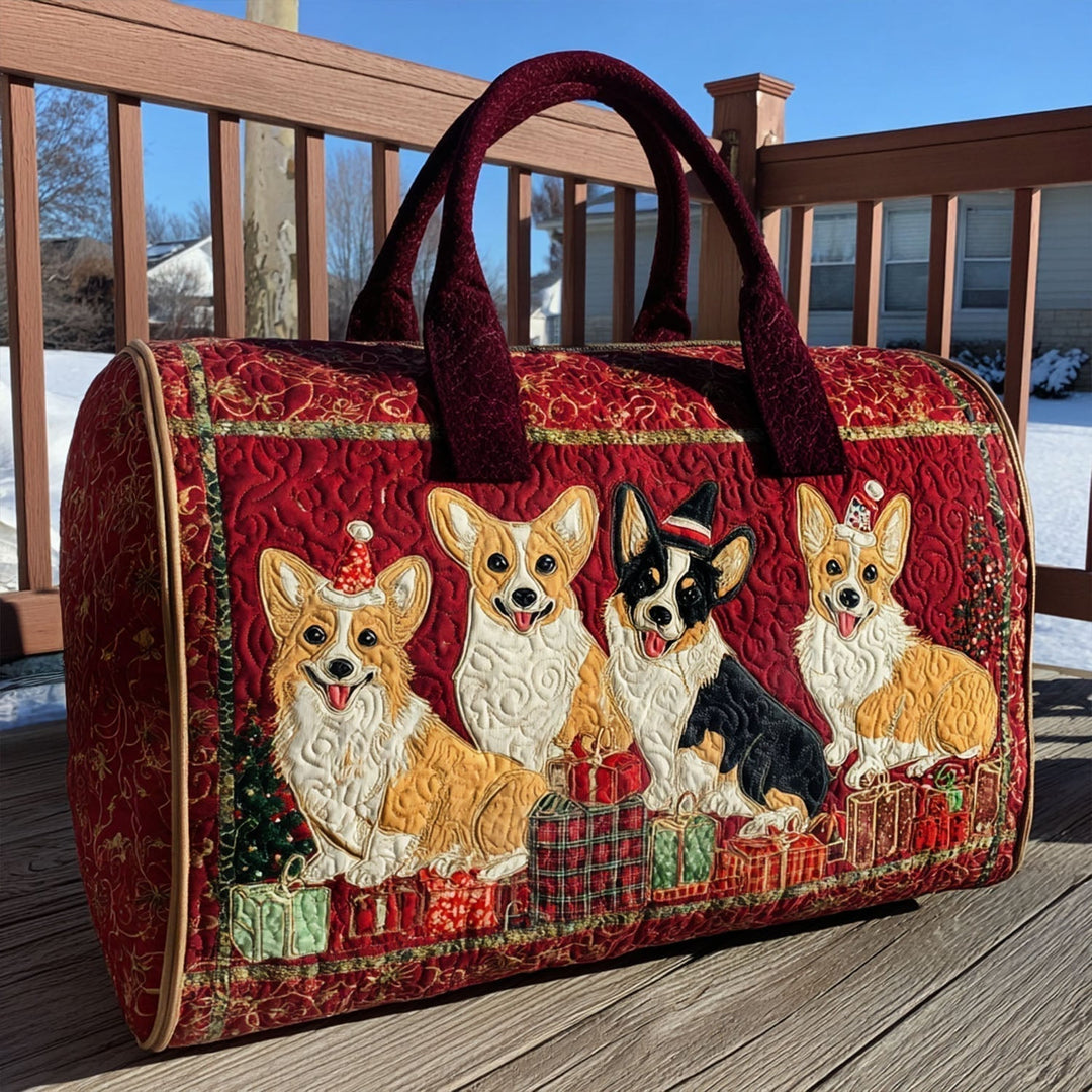 Merry Corgmas Quilted Duffle Bag 1