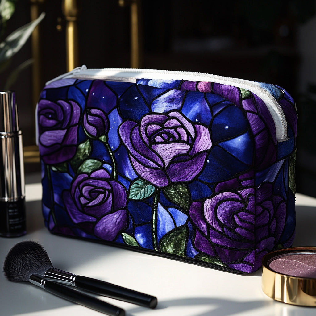 Midnight Rose Quilted Makeup Bag 1