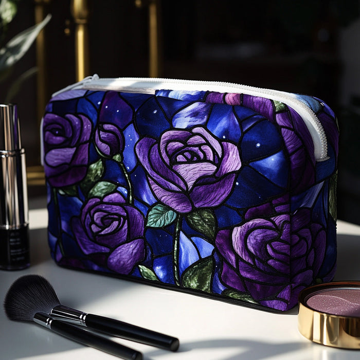 Midnight Rose Quilted Makeup Bag 1