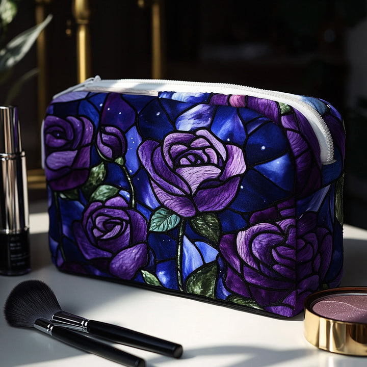 Midnight Rose Quilted Makeup Bag 1
