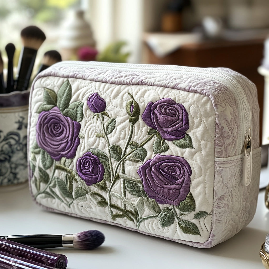 Moonlit Bloom Quilted Makeup Bag 1