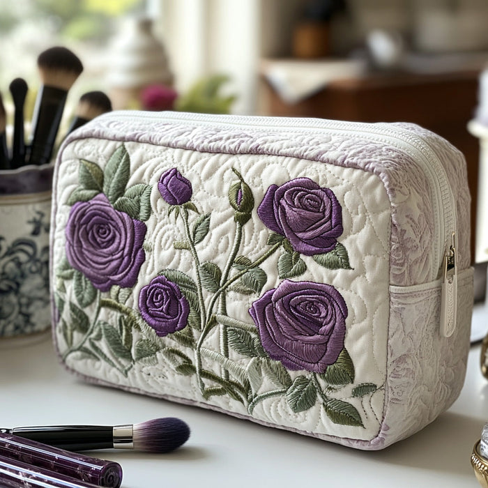 Moonlit Bloom Quilted Makeup Bag 1